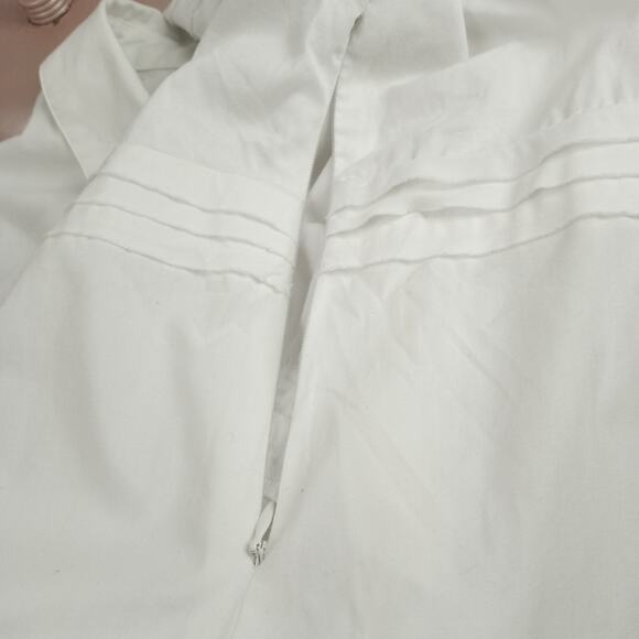 LANE BRYANT ~ Women's White Cotton Blouse With Raw Edge Layered Details ~26/28 - Picture 7 of 9